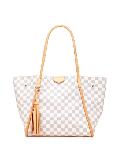 Pre-owned Louis Vuitton 2018 Damier Azur Propriano Tote Bag In White