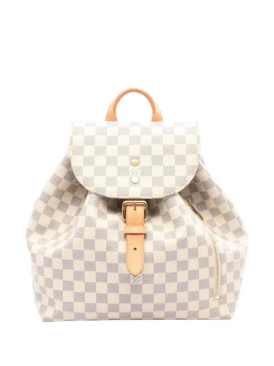 Pre-owned Louis Vuitton 2018 Damier Azur Sperone Backpack In White