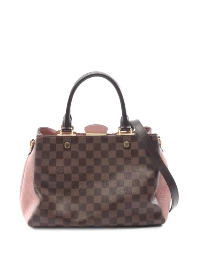 Pre-owned Louis Vuitton 2018 Damier Ebene Brittany Satchel In Brown