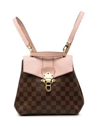 Pre-owned Louis Vuitton 2018 Damier Ebene Clapton Backpack In Brown