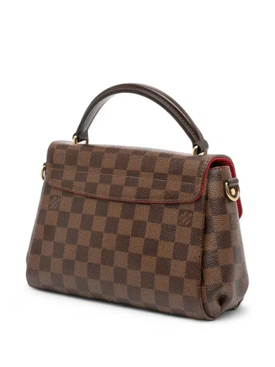 Pre-owned Louis Vuitton 2018 Damier Ebene Croisette Satchel In Brown