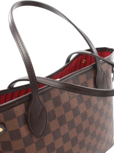Pre-owned Louis Vuitton 2018 Damier Ebene Neverfull Pm Tote Bag In Brown