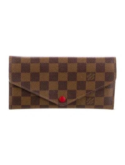 Pre-owned Louis Vuitton 2018 Damier Ebene Pattern Josephine Wallet In Brown