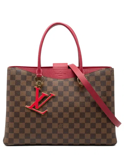 Pre-owned Louis Vuitton 2018 Damier Ebene Riverside Satchel In Brown