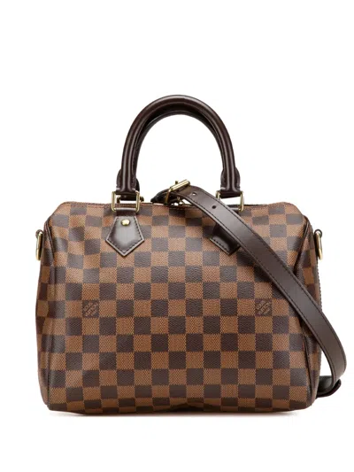 Pre-owned Louis Vuitton 2018 Damier Ebene Speedy Bandouliere 25 Satchel
