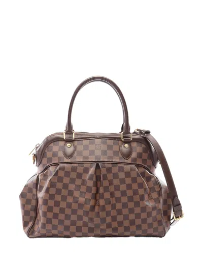 Pre-owned Louis Vuitton 2018 Damier Ebene Trevi Gm Satchel In Brown