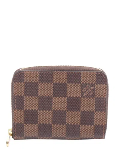 Pre-owned Louis Vuitton 2018 Damier Ebene Zippy Coin Pouch In Brown