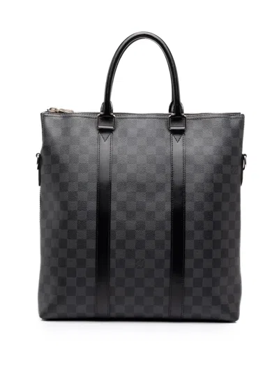 Pre-owned Louis Vuitton 2018 Damier Graphite Anton Tote Satchel In Black