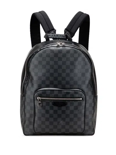 Pre-owned Louis Vuitton 2018 Damier Graphite Josh Backpack In Black
