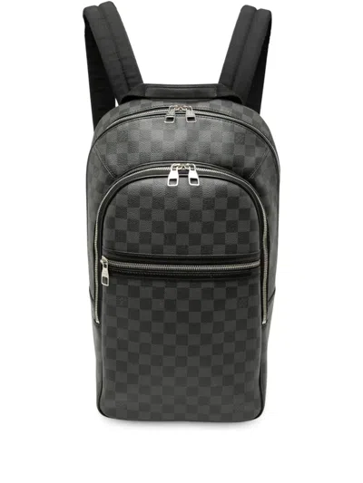 Pre-owned Louis Vuitton 2018 Damier Graphite Michael Backpack In Black