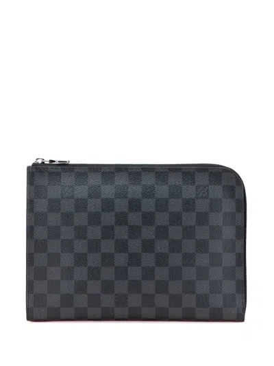 Pre-owned Louis Vuitton 2018 Damier Graphite Pochette Jour Pm Clutch Bag