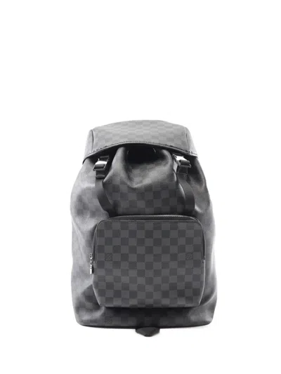 Pre-owned Louis Vuitton 2018 Damier Graphite Zack Backpack In Black
