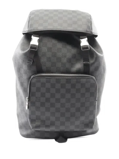 Pre-owned Louis Vuitton 2018 Damier Graphite Zack Backpack In Black