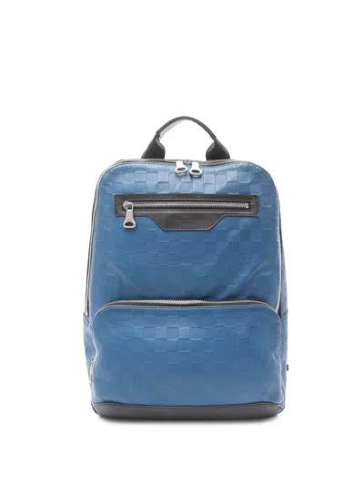 Pre-owned Louis Vuitton 2018 Damier Infini Avenue Backpack In Blue