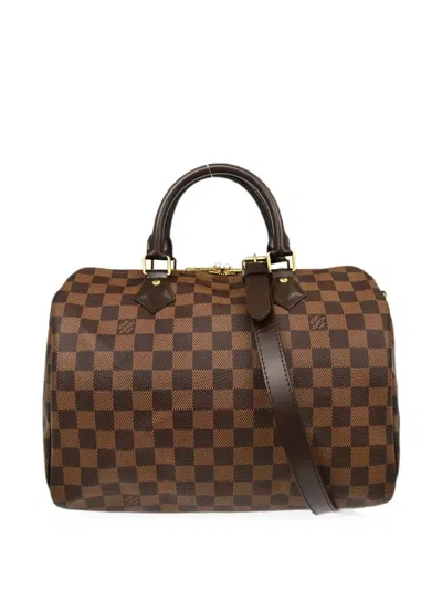 Pre-owned Louis Vuitton 2018 Damier Speedy Bandoulière Tote Bag In 褐色