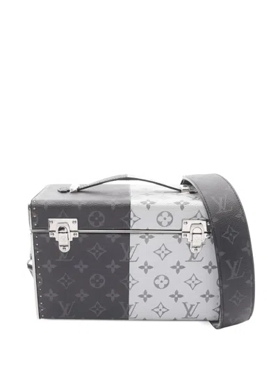 Pre-owned Louis Vuitton 2018 Eclipse Split Mini Box Trunk Handbag In Gray