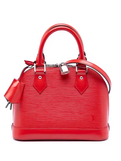 Pre-owned Louis Vuitton 2018 Epi Alma Bb Satchel In Red