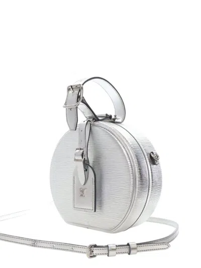 Pre-owned Louis Vuitton 2018 Epi Boite Chapeau Souple Mm Satchel In Silver