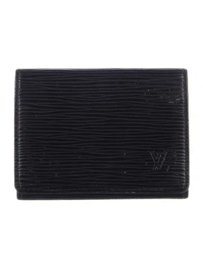 Pre-owned Louis Vuitton 2018 Epi Leather Card Holder In Black