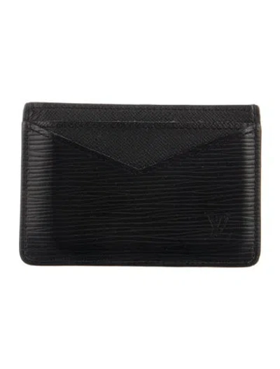 Pre-owned Louis Vuitton 2018 Epi Leather Multicartes Card Holder In Black