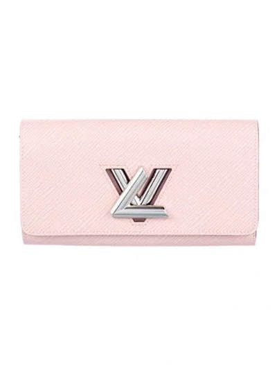 Pre-owned Louis Vuitton 2018 Epi Leather Twist Wallet In Pink