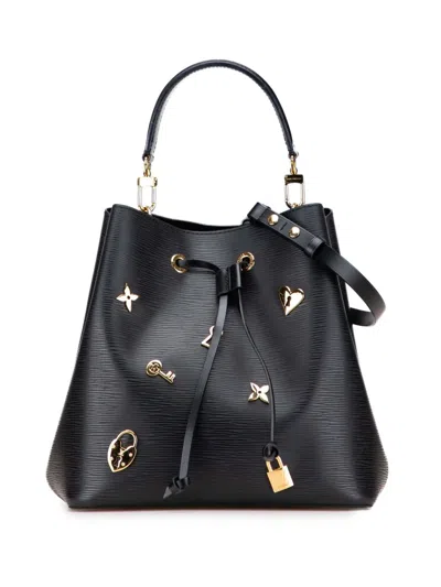 Pre-owned Louis Vuitton 2018 Epi Love Lock Neonoe Satchel In Black