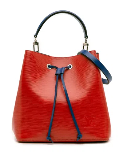 Pre-owned Louis Vuitton 2018 Epi Neonoe Mm Bucket Bag In Blue