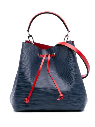 Pre-owned Louis Vuitton 2018 Epi Neonoe Mm Bucket Bag In Blue