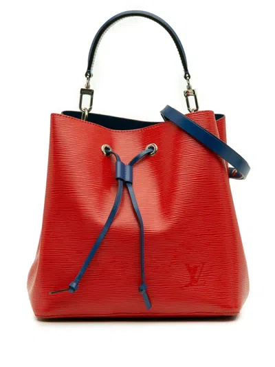Pre-owned Louis Vuitton 2018 Epi Neonoe Mm Bucket Bag In Blue