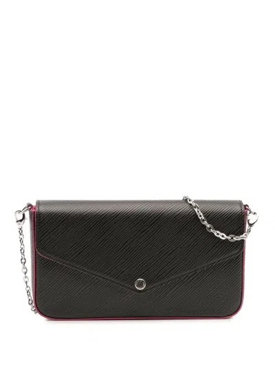 Pre-owned Louis Vuitton 2018 Epi Pochette Felicie Crossbody Bag In Black