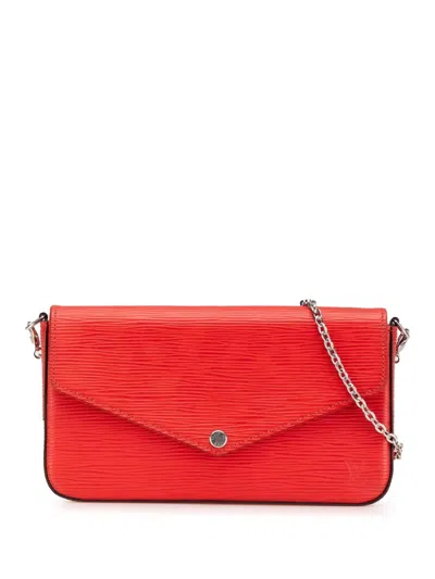Pre-owned Louis Vuitton 2018 Epi Pochette Felicie Crossbody Bag In Red