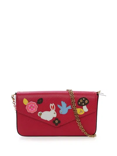 Pre-owned Louis Vuitton 2018 Epi Pochette Felicie Patchwork Crossbody Bag In Pink