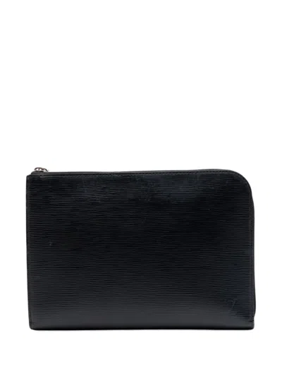 Pre-owned Louis Vuitton 2018 Epi Pochette Jour Pm Clutch Bag In Black