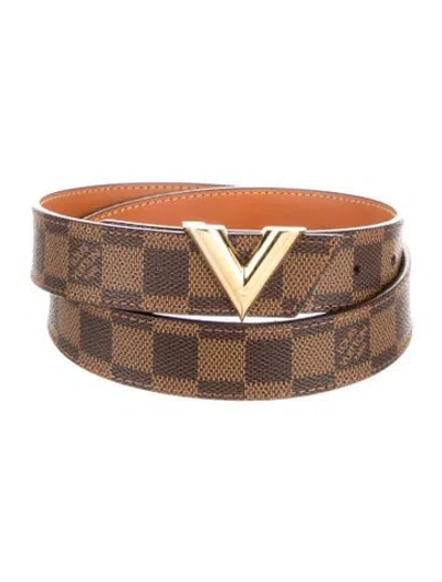 Pre-owned Louis Vuitton 2018 Essential V 30mm Belt Belt In Brown