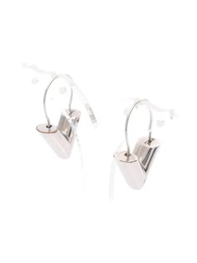 Pre-owned Louis Vuitton 2018 Essential V Earrings In Silver
