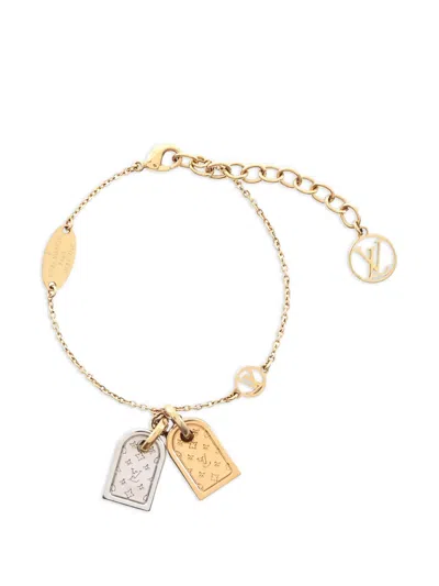 Pre-owned Louis Vuitton 2018 Gg Nanogram Charm Bracelet In Gold