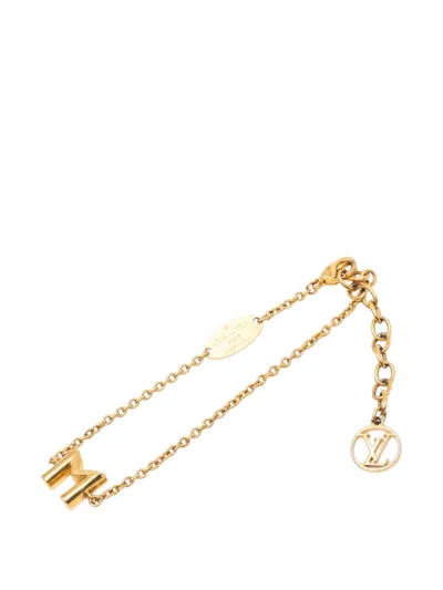 Pre-owned Louis Vuitton 2018 Gold Plated Lv & Me M Bracelet Costume Bracelet