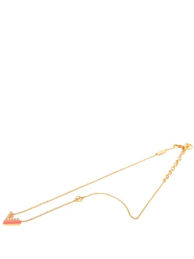 Pre-owned Louis Vuitton 2018 Gold Plated Resin Essential V Necklace Costume Necklace