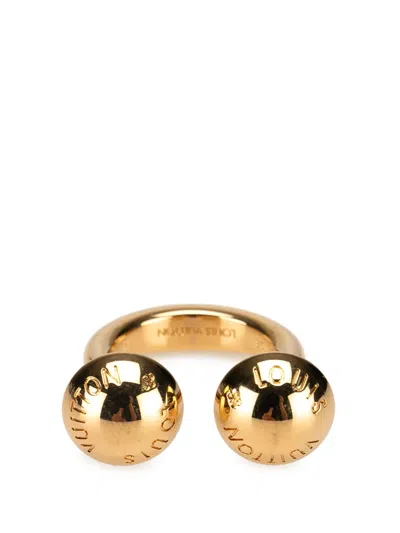Pre-owned Louis Vuitton 2018 Gold Plated Studs Interchangeable Studdy Cocktail Ring Costume Ring