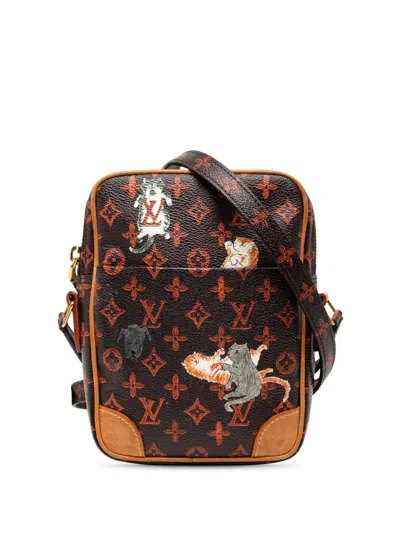 Pre-owned Louis Vuitton 2018 Grace Coddington Catogram Paname Crossbody Bag In Black