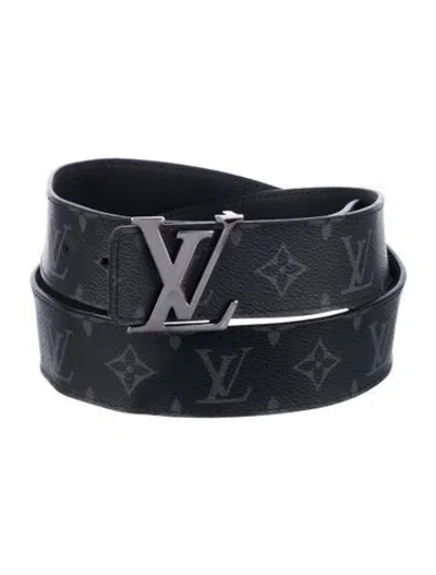 Pre-owned Louis Vuitton 2018 Initiales 40mm Reversible Waist Belt In Black