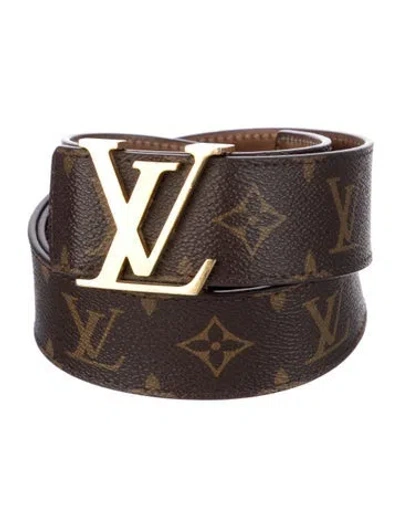 Pre-owned Louis Vuitton 2018 Initiales Reversible Waist Belt In Brown