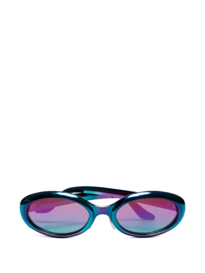 Pre-owned Louis Vuitton 2018 Iridescent Oval Sunglasses In Blue