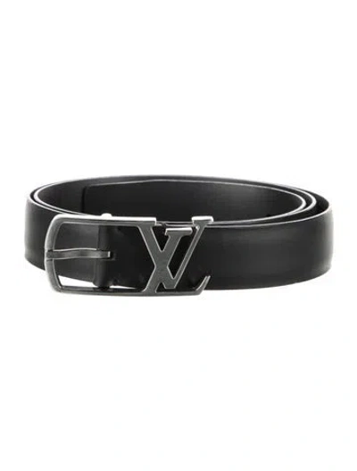Pre-owned Louis Vuitton 2018 Leather Belt In Black