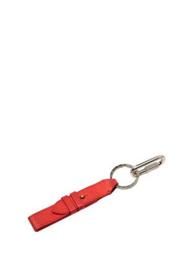 Pre-owned Louis Vuitton 2018 Leather Dragonne Bag Charm And Holder Key Chain In Red