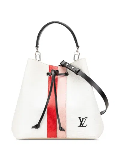 Pre-owned Louis Vuitton 2018 Limited Edition Epi Stripes Neonoe Mm Bucket Bag