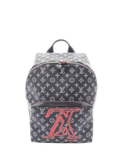 Pre-owned Louis Vuitton 2018 Limited Edition Monogram Ink Upside Down Apollo Backpack In Black