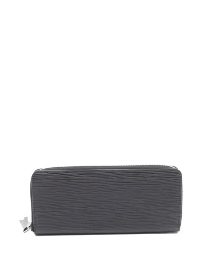 Pre-owned Louis Vuitton 2018 Logo-debossed Zipper Wallet In Black