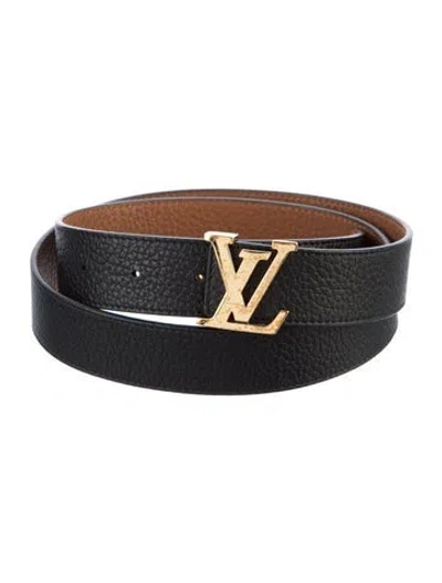Pre-owned Louis Vuitton 2018 Lv Initiales 30mm Reversible Belt Kit In Black