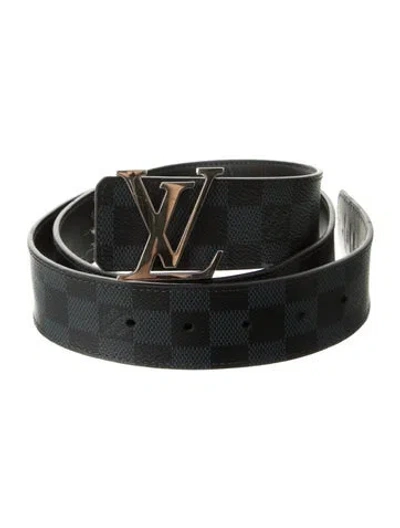 Pre-owned Louis Vuitton 2018 Lv Initiales 40mm Damier Graphite Belt In Black
